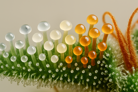 Trichome bei Cannabis erkennen: Reife, Farbe und Erntezeitpunkt (visueller Guide)